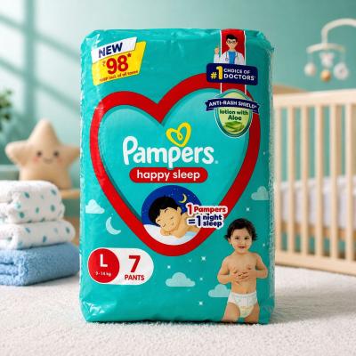 Pampers Happy Sleep Diapers  (Size L | 9–14 kg | 7 Pants